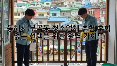 동해시 부곡동 청소업체 추천: 후회 없는 선택을 위한 완벽 가이드