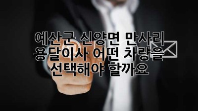 예산군 신양면 만사리 용달이사, 어떤 차량을 선택해야 할까요?